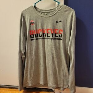 The Nike Tee: Gray Ohio State Buckeyes Long Sleeve Tee